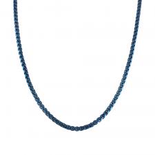 Stainless Steel Blue PVD Rolo Square Chain